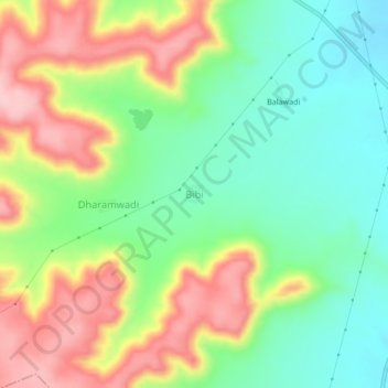 Carte topographique Bibi, altitude, relief