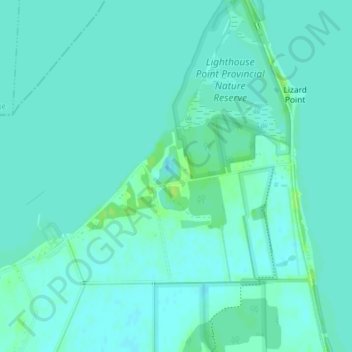 Carte topographique Pelee Island, altitude, relief