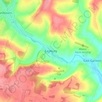 Carte topographique Eastbury, altitude, relief