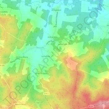 Carte topographique L'Agneau, altitude, relief