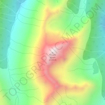 Carte topographique Mount Sloan, altitude, relief