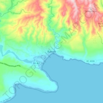 Carte topographique Bainet, altitude, relief