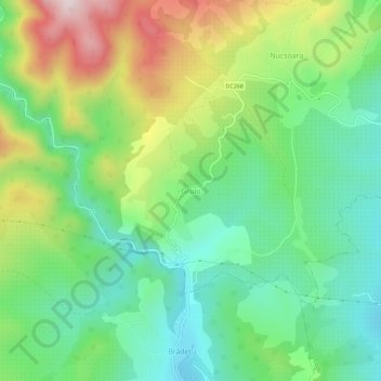 Carte topographique Gruiu, altitude, relief
