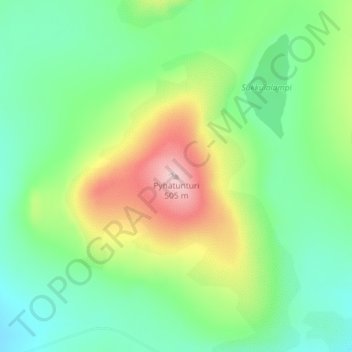 Carte topographique Pyhätunturi, altitude, relief