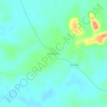 Carte topographique Sororoca, altitude, relief