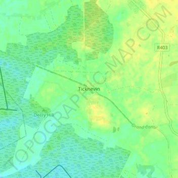 Carte topographique Ticknevin, altitude, relief