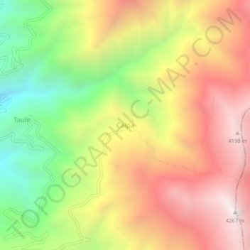 Carte topographique Calpa, altitude, relief