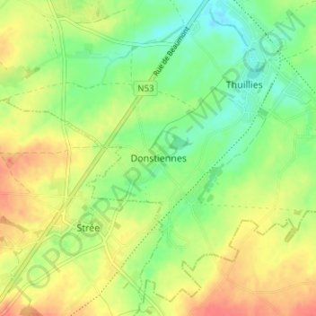 Carte topographique Donstiennes, altitude, relief