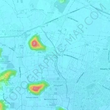 Carte topographique Monterosso, altitude, relief