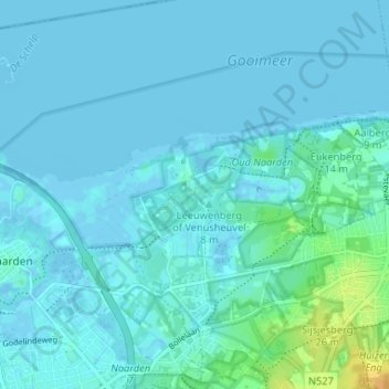 Carte topographique Valkeveen, altitude, relief