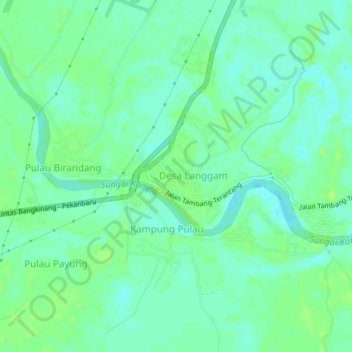 Carte topographique desa Pulau, altitude, relief