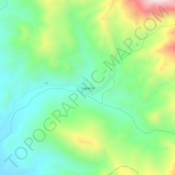 Carte topographique Viajama, altitude, relief