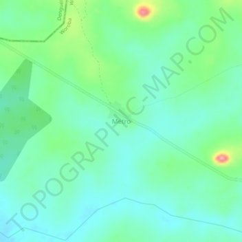 Carte topographique Métro, altitude, relief