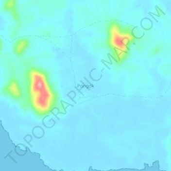 Carte topographique Pongok, altitude, relief