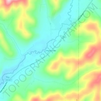 Carte topographique Little Genesee, altitude, relief