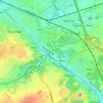 Carte topographique Allain, altitude, relief