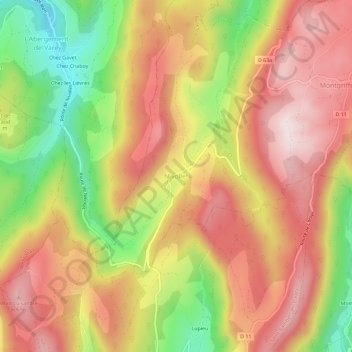 Carte topographique Nivollet, altitude, relief