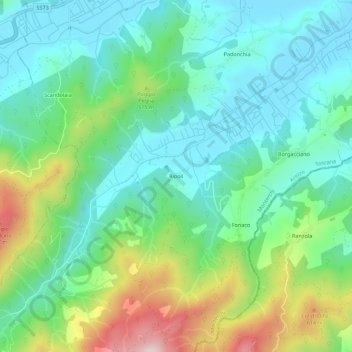 Carte topographique Ripoli, altitude, relief
