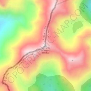 Carte topographique Cerro de la Virgen, altitude, relief