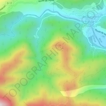 Carte topographique Le Vilaret, altitude, relief