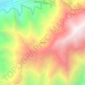 Carte topographique Huaron, altitude, relief