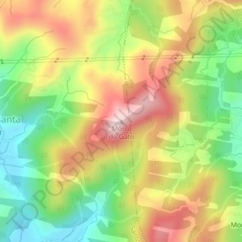 Carte topographique Morro do Gato, altitude, relief