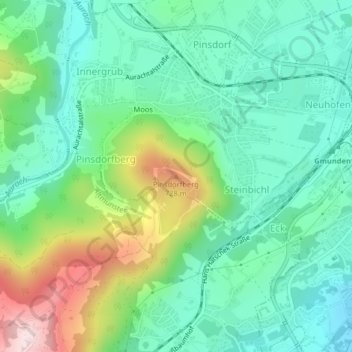 Carte topographique Pinsdorfberg, altitude, relief