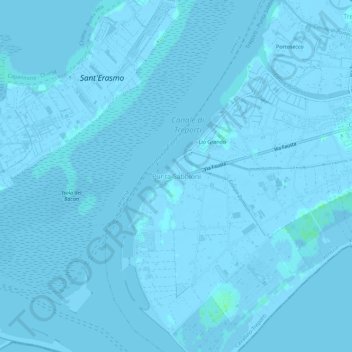 Carte topographique Punta Sabbioni, altitude, relief