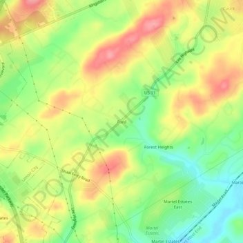 Carte topographique Ford, altitude, relief