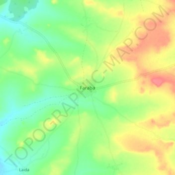 Carte topographique Faraba, altitude, relief