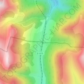 Carte topographique Col de La Croix Haute, altitude, relief