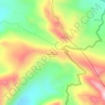 Carte topographique Abra Chaucha, altitude, relief
