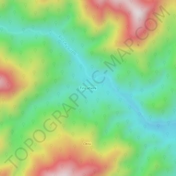 Carte topographique Tincabeni, altitude, relief