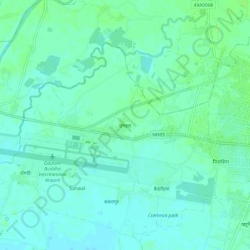 Carte topographique Dogahara, altitude, relief