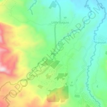 Carte topographique Duco, altitude, relief
