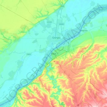 Carte topographique Roussé, altitude, relief