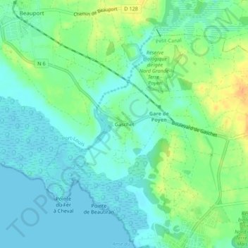 Carte topographique Gaschet, altitude, relief