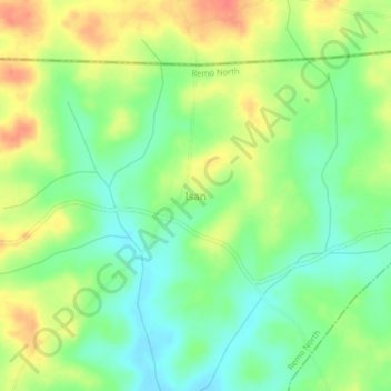 Carte topographique Isan, altitude, relief
