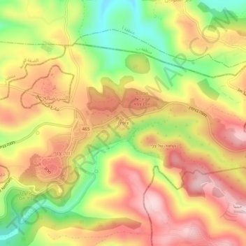 Carte topographique Tsofit, altitude, relief