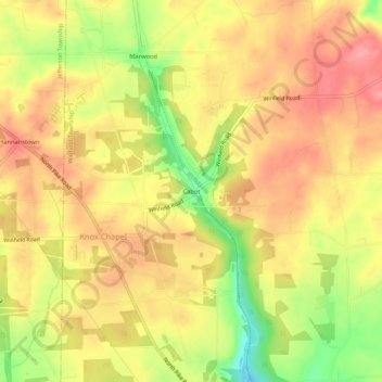 Carte topographique Cabot, altitude, relief