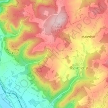 Carte topographique Vogtendorf, altitude, relief