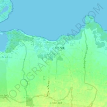 Carte topographique Mangnon, altitude, relief