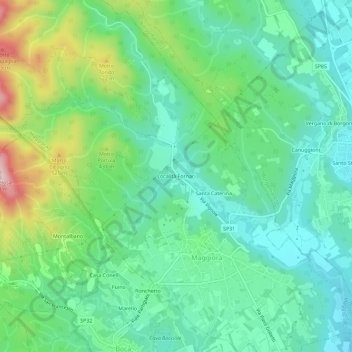 Carte topographique Località Fornaci, altitude, relief