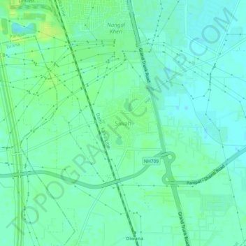 Carte topographique Siwah, altitude, relief