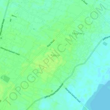 Carte topographique Kopay, altitude, relief