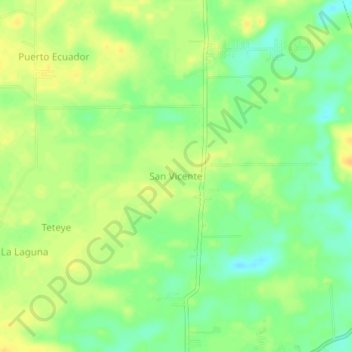 Carte topographique San Vicente, altitude, relief