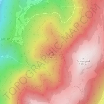 Carte topographique Le Collet, altitude, relief