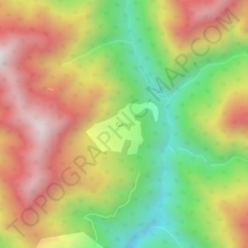 Carte topographique Gangi, altitude, relief