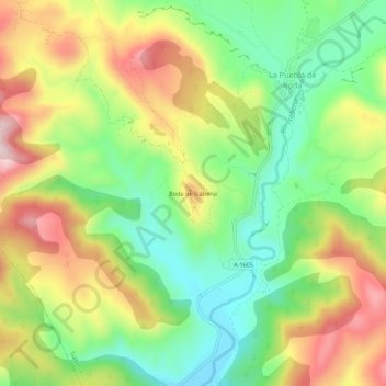 Carte topographique Roda de Isábena, altitude, relief
