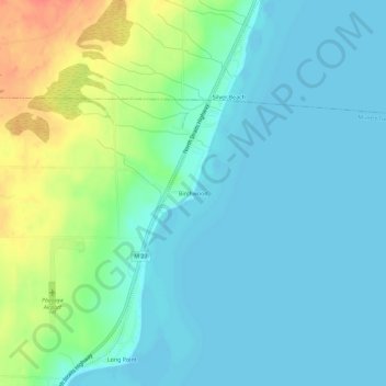 Carte topographique Birchwood, altitude, relief